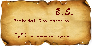 Berhidai Skolasztika névjegykártya